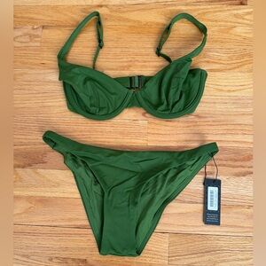 CUUP Bikini in Seaweed - Scoop Top in 30F & Bikini Bottom in 3 ; NEW WITH TAGS